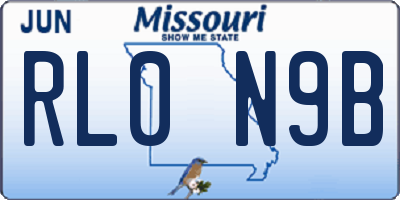 MO license plate RL0N9B