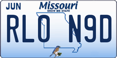 MO license plate RL0N9D