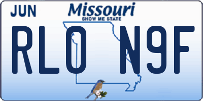 MO license plate RL0N9F