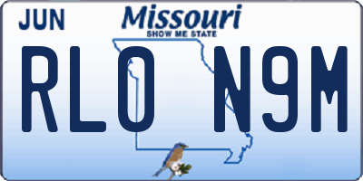 MO license plate RL0N9M