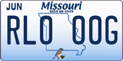 MO license plate RL0O0G