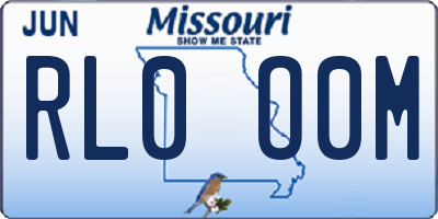 MO license plate RL0O0M
