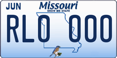 MO license plate RL0O0O