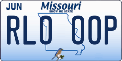 MO license plate RL0O0P