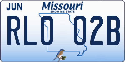 MO license plate RL0O2B
