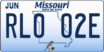 MO license plate RL0O2E