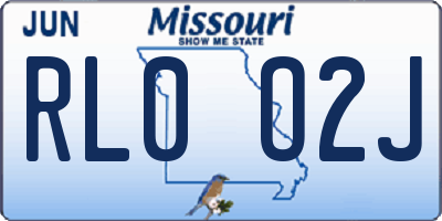 MO license plate RL0O2J