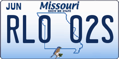 MO license plate RL0O2S