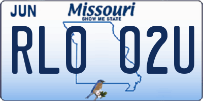 MO license plate RL0O2U
