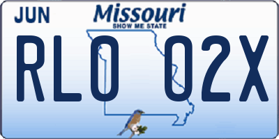 MO license plate RL0O2X