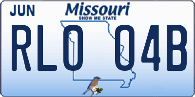 MO license plate RL0O4B