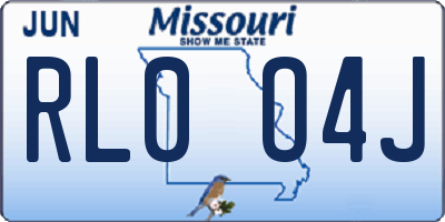 MO license plate RL0O4J
