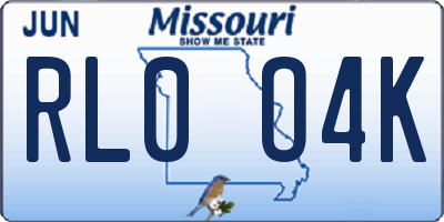MO license plate RL0O4K