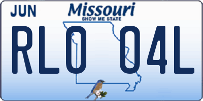 MO license plate RL0O4L