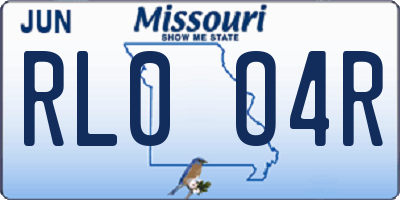 MO license plate RL0O4R