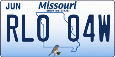 MO license plate RL0O4W