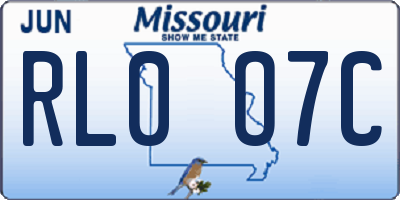 MO license plate RL0O7C