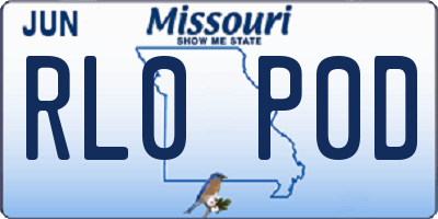 MO license plate RL0P0D