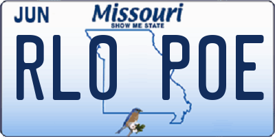 MO license plate RL0P0E