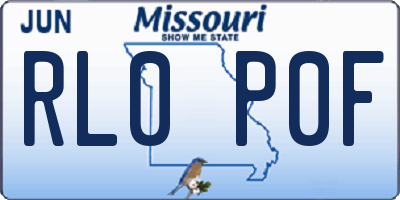 MO license plate RL0P0F