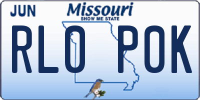 MO license plate RL0P0K