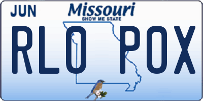 MO license plate RL0P0X