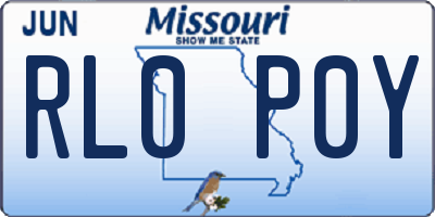 MO license plate RL0P0Y