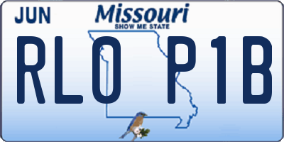 MO license plate RL0P1B