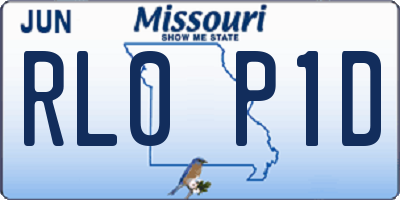 MO license plate RL0P1D