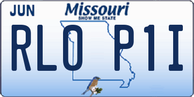 MO license plate RL0P1I