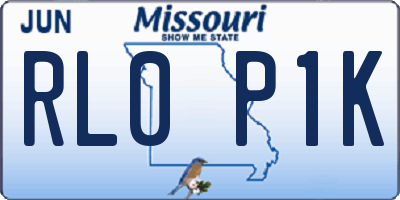 MO license plate RL0P1K