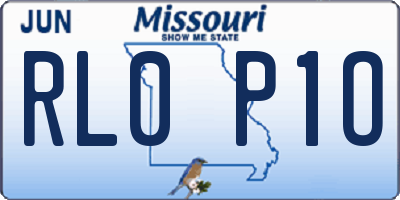 MO license plate RL0P1O