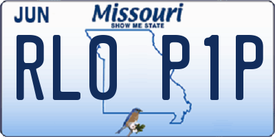 MO license plate RL0P1P