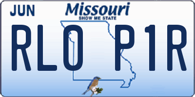 MO license plate RL0P1R