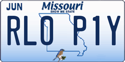 MO license plate RL0P1Y
