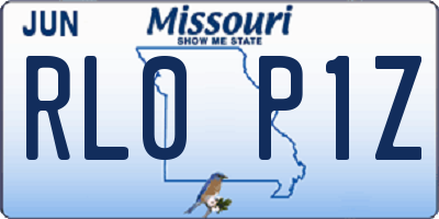 MO license plate RL0P1Z
