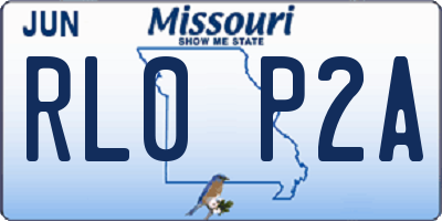 MO license plate RL0P2A
