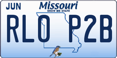 MO license plate RL0P2B
