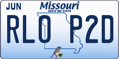 MO license plate RL0P2D