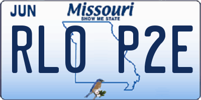 MO license plate RL0P2E