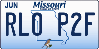 MO license plate RL0P2F