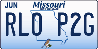 MO license plate RL0P2G
