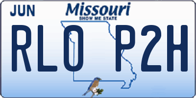 MO license plate RL0P2H