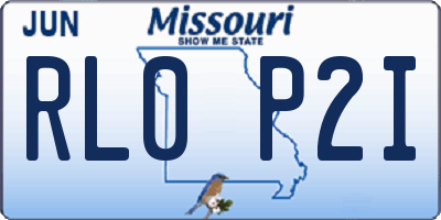 MO license plate RL0P2I