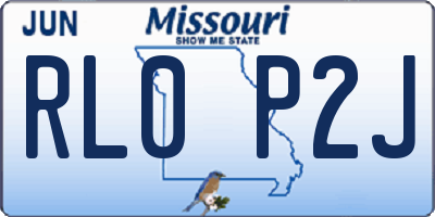 MO license plate RL0P2J