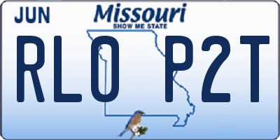 MO license plate RL0P2T