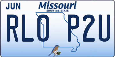 MO license plate RL0P2U