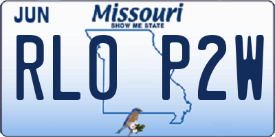 MO license plate RL0P2W