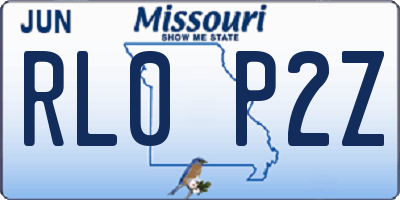 MO license plate RL0P2Z