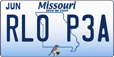 MO license plate RL0P3A